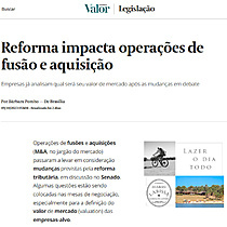 Reforma impacta operaes de fuso e aquisio